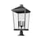 Z-Lite Beacon 4 Light Outdoor Pier Mounted Fixture, Black & Clear Beveled 568PHXXLR-533PM-BK - alternate 4